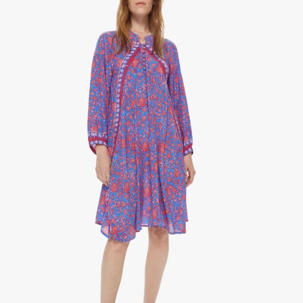 Natalie Martin Purple and Pink Floral Midi Dress